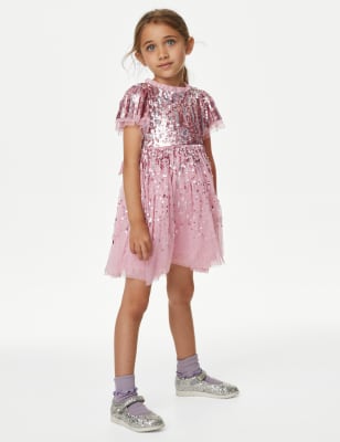 Sequin Tulle Party Dress (2-8 Yrs)