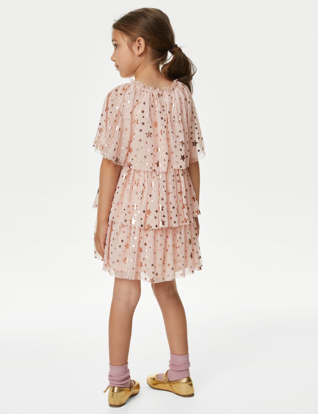Tulle Star Print Tiered Party Dress (2-8 Yrs) image 5