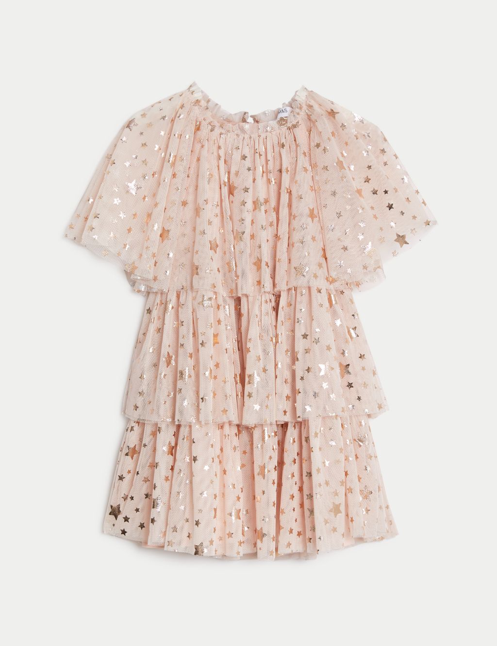 Tulle Star Print Tiered Party Dress (2-8 Yrs) image 2