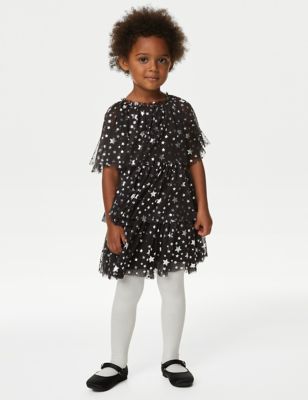 

Girls M&S Collection Tulle Star Print Tiered Party Dress (2-8 Yrs) - Carbon, Carbon