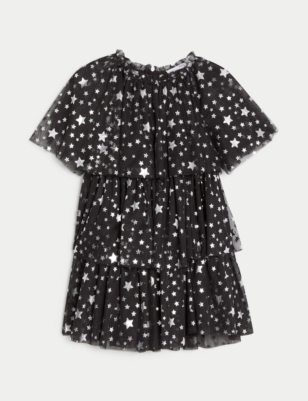 Tulle Star Print Tiered Party Dress (2-8 Yrs) image 2