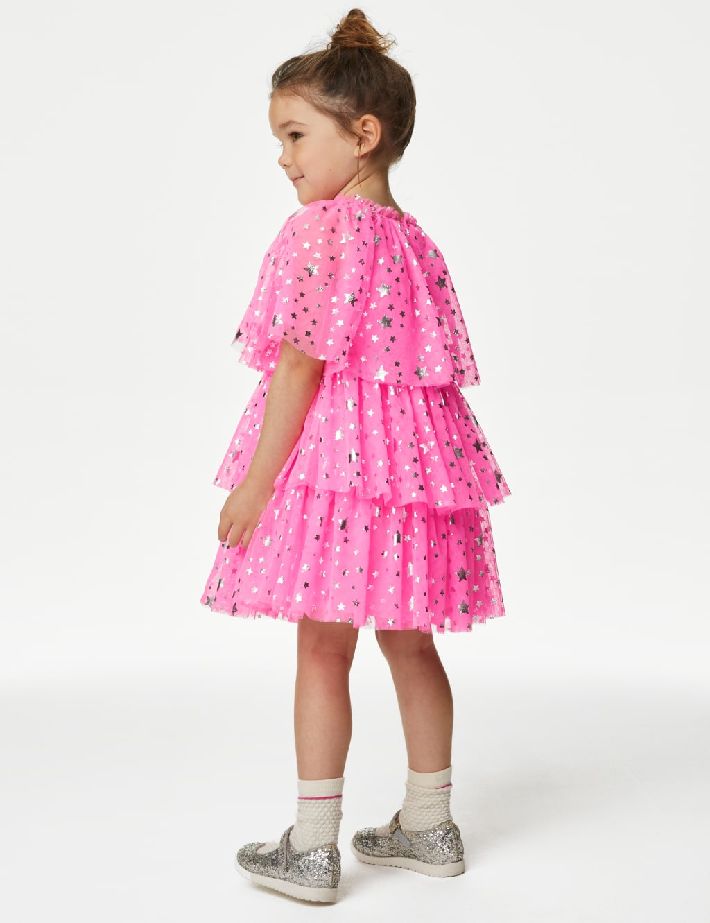 Tulle Star Print Tiered Party Dress (2-8 Yrs) image 5
