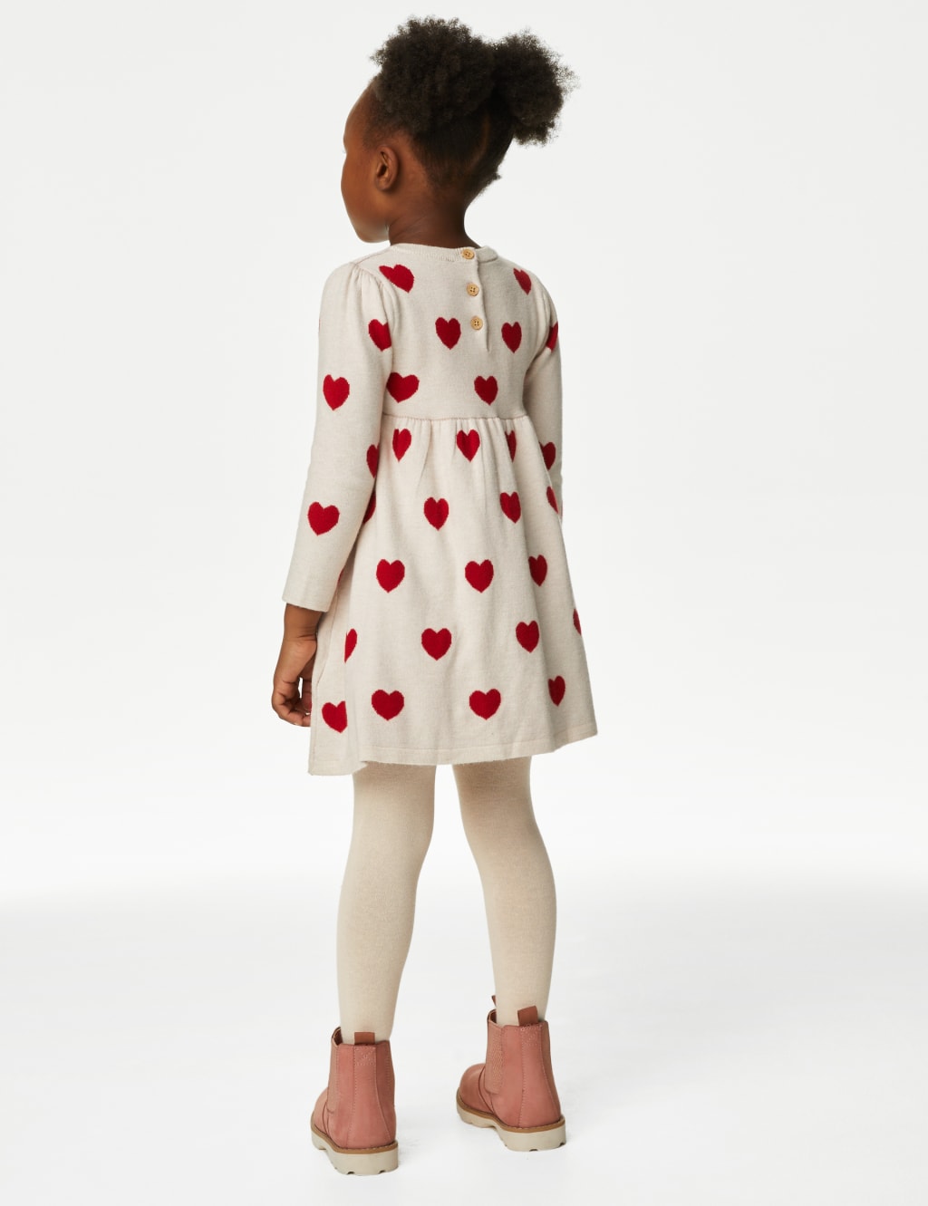2pc Knitted Heart Dress and Tights (2-8 Yrs) image 4