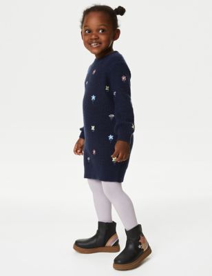 Cotton Rich Floral Dress & Tights Outfit (2-8 Yrs)