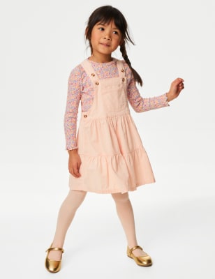 Cotton Rich Floral Dress & Tights Outfit (2-8 Yrs)