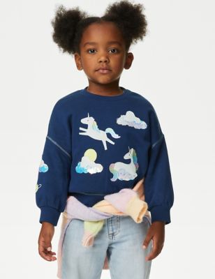 Cotton Rich Unicorn Sequin Sweatshirt (2-8 Yrs)