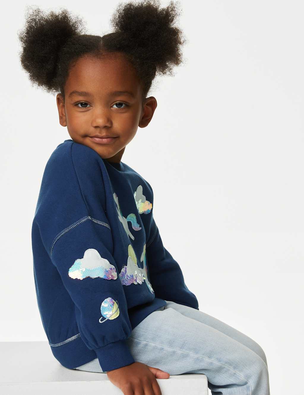 Cotton Rich Unicorn Sequin Sweatshirt (2-8 Yrs) image 3