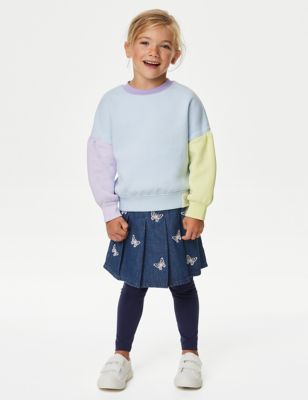 Denim Butterfly Skirt with Tights (2-8 Yrs)