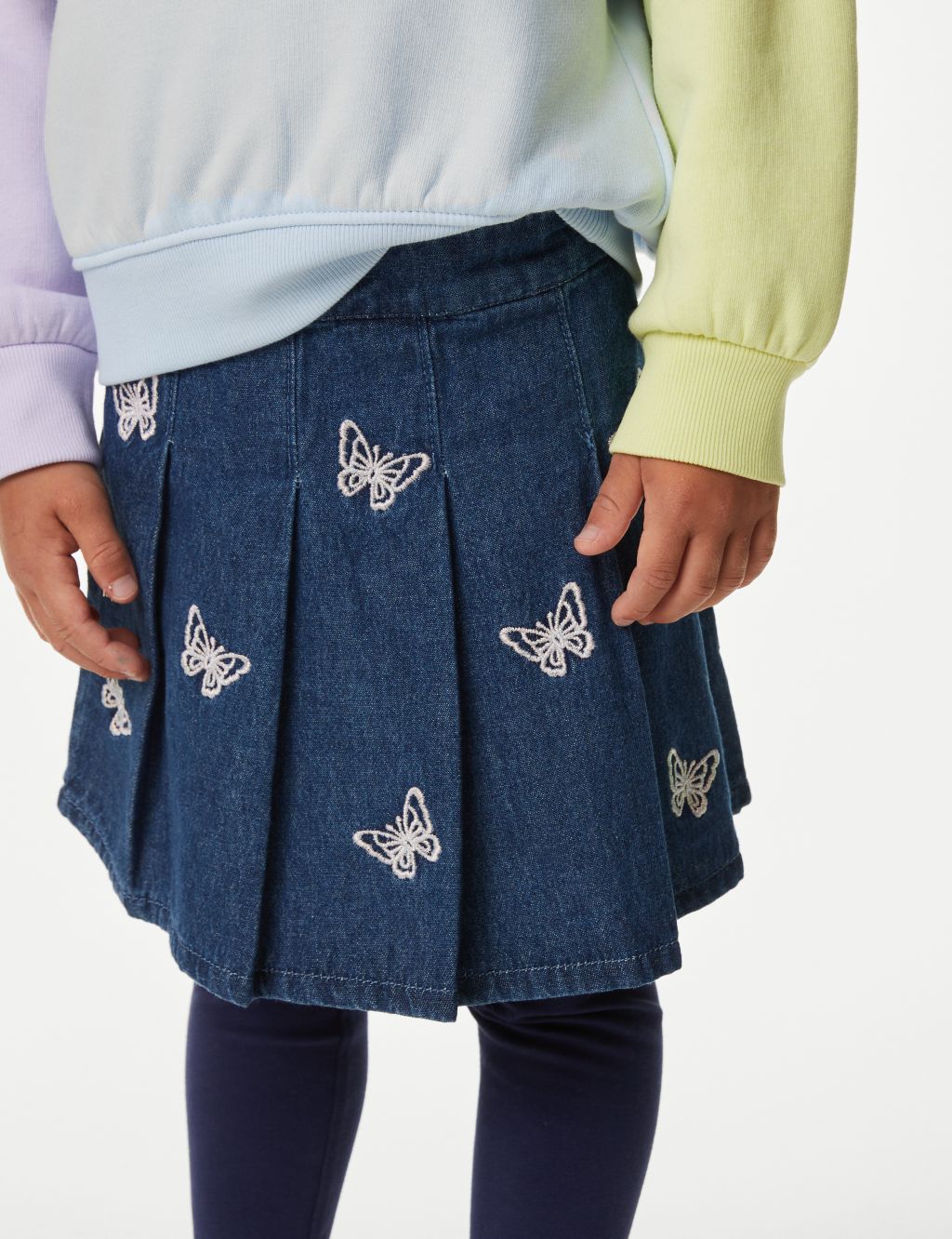 Denim Butterfly Skirt with Tights (2-8 Yrs) image 3