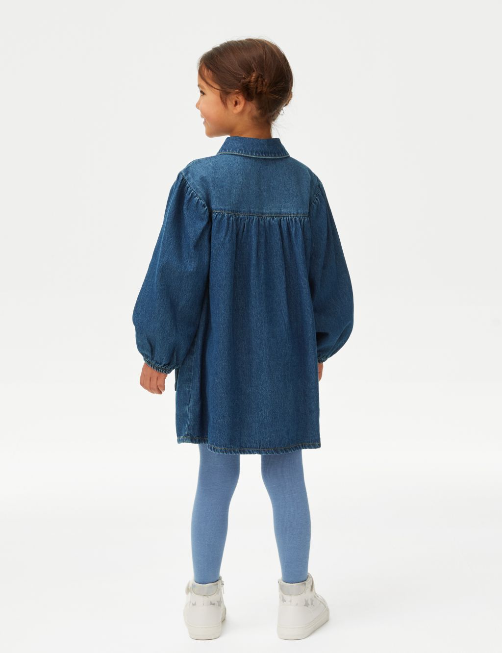 Denim Butterfly Dress with Tights (2-8 Yrs) image 5