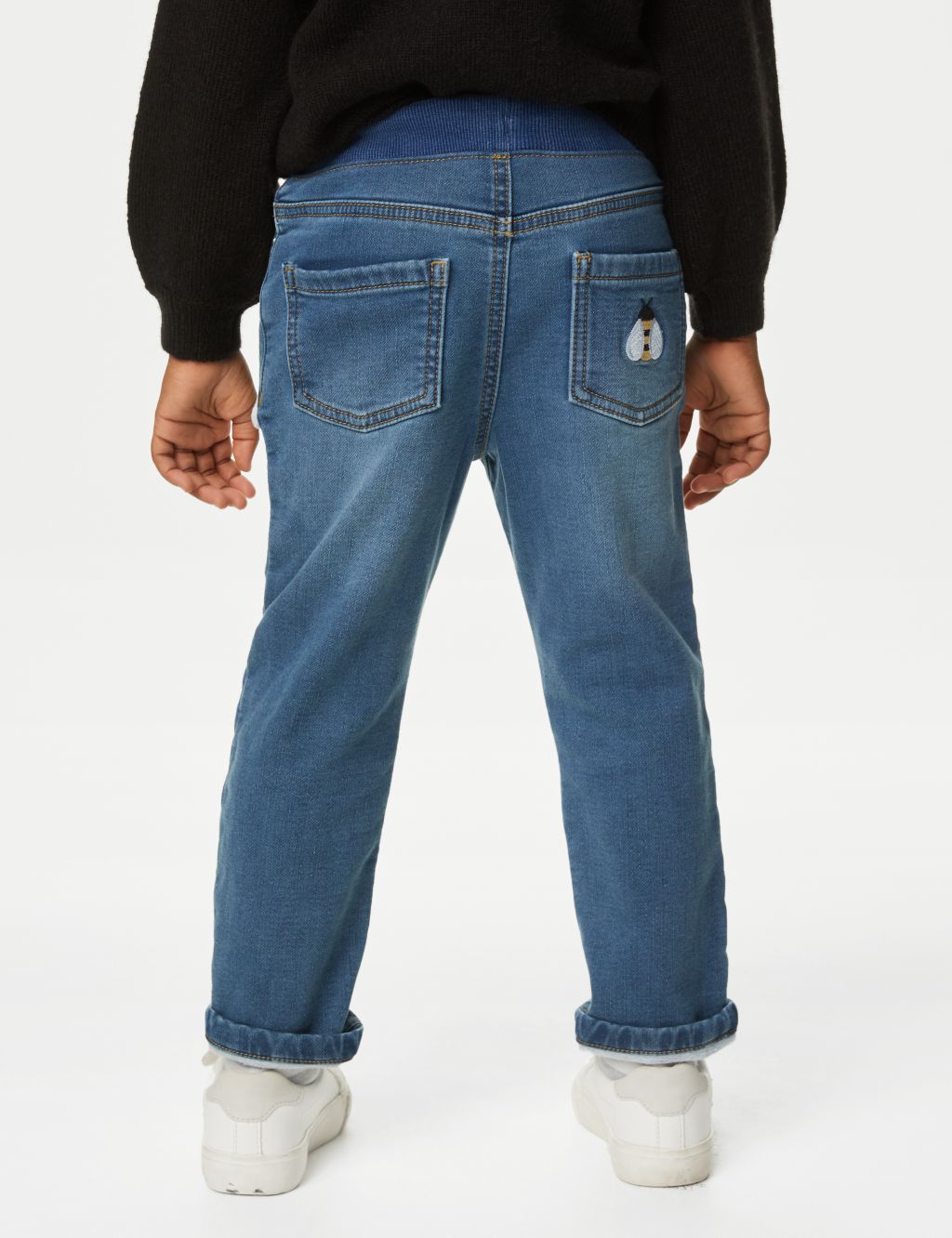Regular Embroidered Elasticated Waist Jeans (2-8 Yrs) image 5