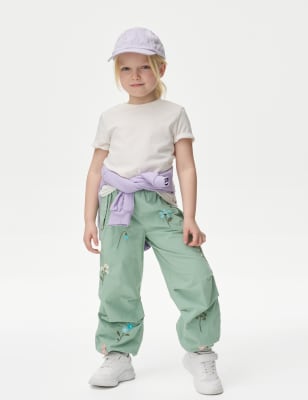 

Girls M&S Collection Pure Cotton Embroidered Parachute Trousers (2-8 Yrs) - Willow, Willow