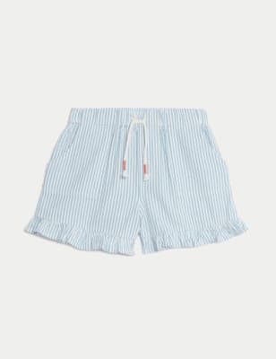 

Girls M&S Collection Pure Cotton Striped Shorts (2-8 Yrs) - Blue Mix, Blue Mix