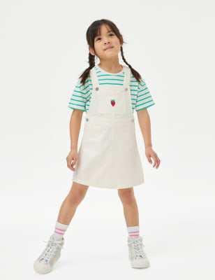 Pure Cotton Strawberry Pinafore Outfit (2-8 Yrs)