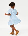 Sukienka w paski z nadrukiem ze 100% bawełny (2–8 lat)