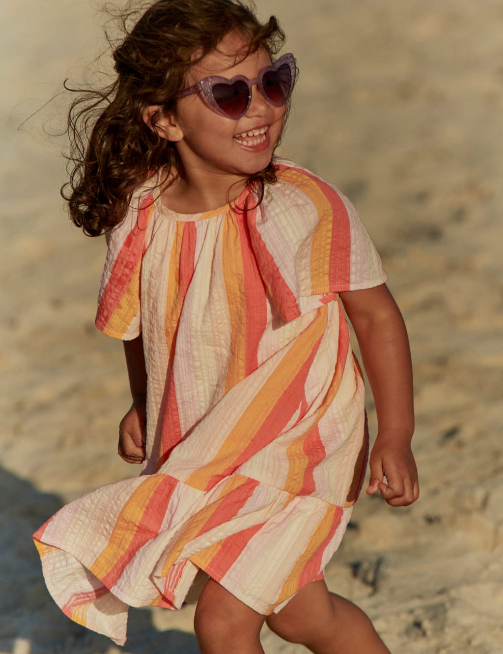 Pure Cotton Striped Printed Dress (2-8 Yrs)