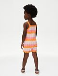 Pure Cotton Striped Knitted Playsuit (2-8 Yrs)