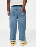 Katoenrijke jeans met normale pasvorm en eenhoornmotief (2-8 jaar)