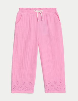 Pure Cotton Straight Leg Trousers (2-8 Yrs)