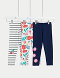 Pack de 8 leggings de algodón florales (2-3&nbsp;años)