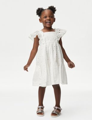 Pure Cotton Tiered Dress (2-8 Yrs)