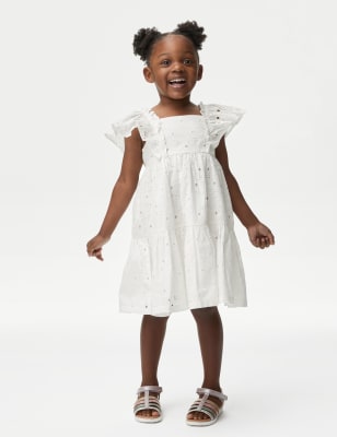 

M&S Collection Stufenkleid aus reiner Baumwolle (2-8 Jahre) - Ivory, Ivory
