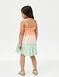 Zuiver katoenen, gelaagde jurk met kleurverloop (2-8 jaar)