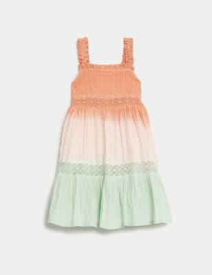 Pure Cotton Ombre Tiered Dress (2-8 Yrs)