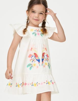 Pure Cotton Embroidered Dress (2-8 Yrs) - AL