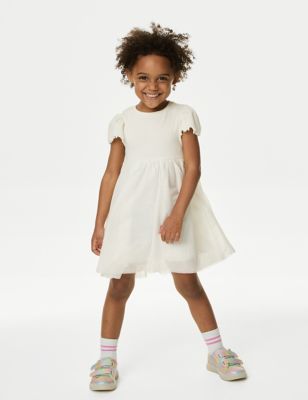 

Girls M&S Collection Cotton Rich Tulle Spotted Dress (2-8 Yrs) - White, White