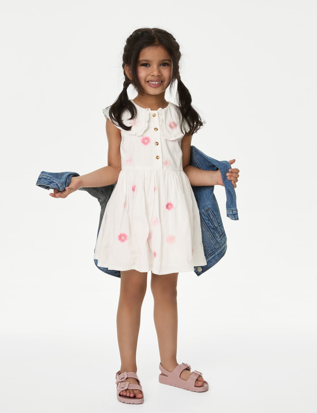 Pure Cotton Embroidered Dress (2-8 Yrs)