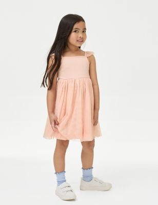 Φόρεμα με τούλι και βαμβάκι στη σύνθεση (2-8 ετών) - GR