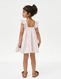 Katoenrijke jurk met streepmotief (2-8 jaar)