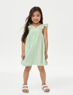 Βαμβακερό φόρεμα με ρίγες (2-8 ετών) - GR