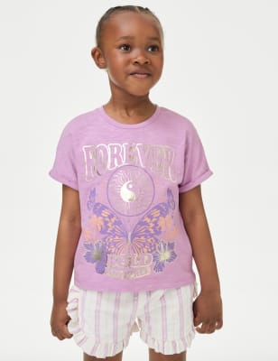 Pure Cotton Embellished T-Shirt (2-8 Yrs)