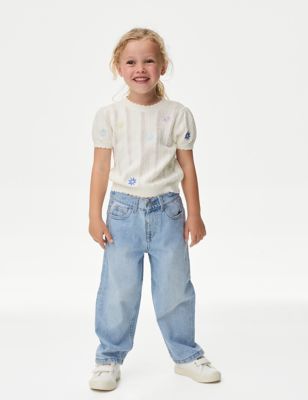

Girls,Unisex,Boys M&S Collection Straight Leg Jeans (2-8 Yrs) - Med Blue Denim, Med Blue Denim