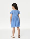 Katoenrijke jurk met tule (2-8 jaar)