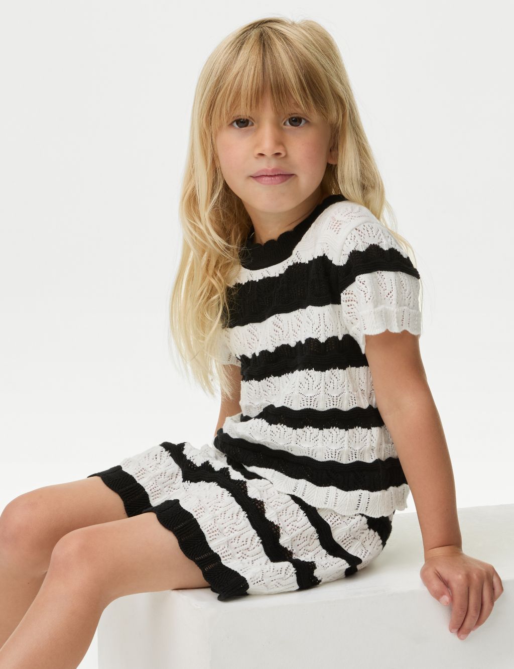Pure Cotton Striped Top & Bottom Outfit (2-8 Yrs)