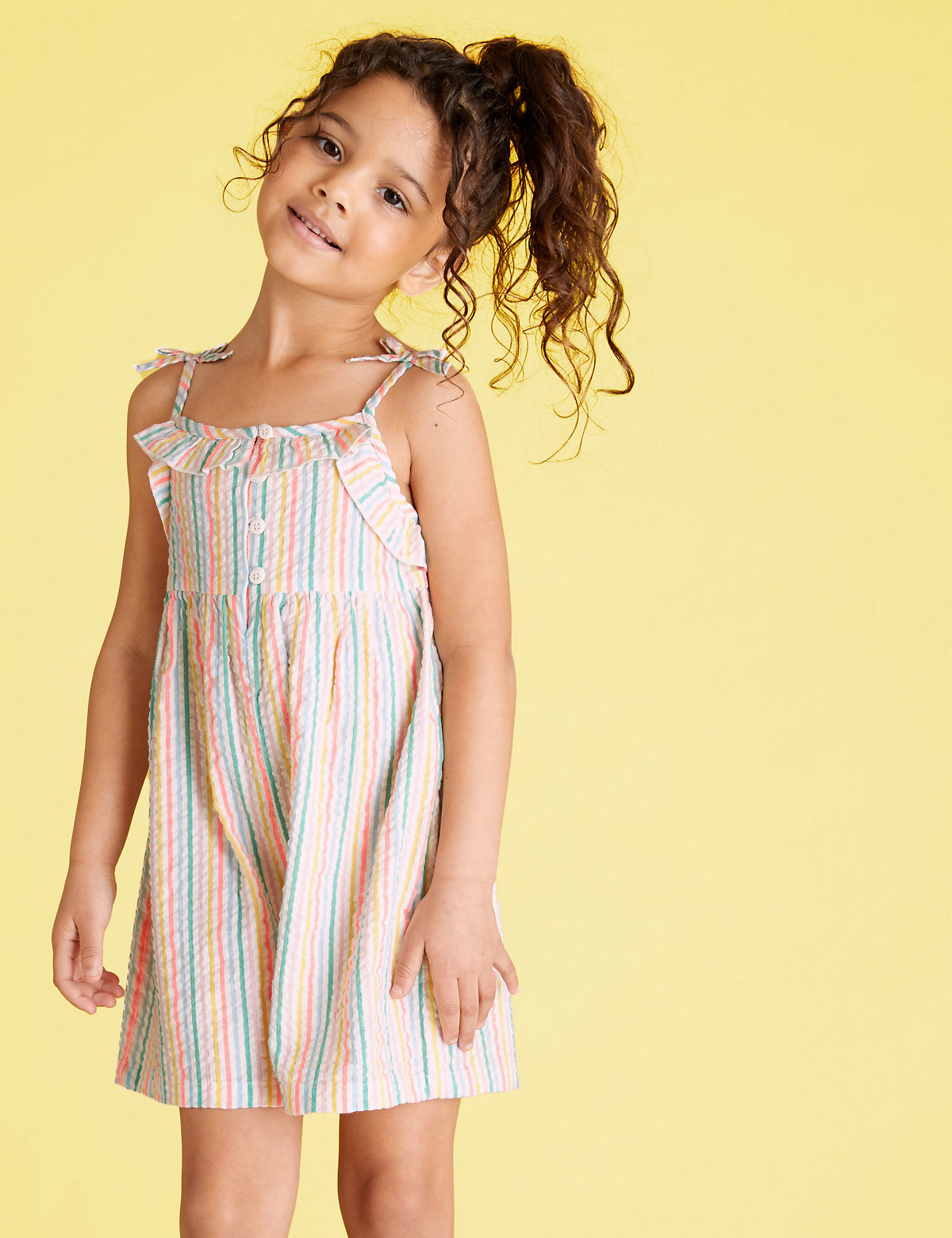 Cotton Rich Striped Playsuit (2-7 Years)