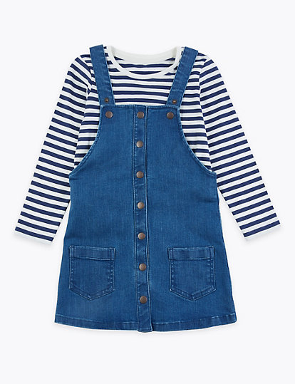 2 Piece Denim Pinafore Outfit (3 Mths - 7 Yrs)