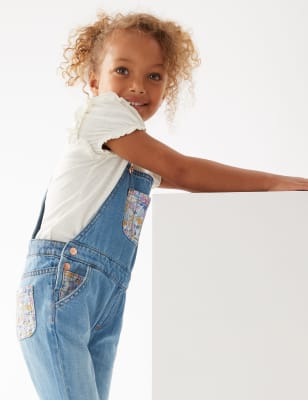 

Girls M&S Collection Cotton Rich Denim Dungaree Outfit (2-7 Yrs), Denim