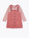 Denim Pinny & Striped Top Outfit (2-7 Years)