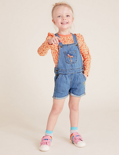 Denim Dungaree Floral Outfit (2-7 Yrs)