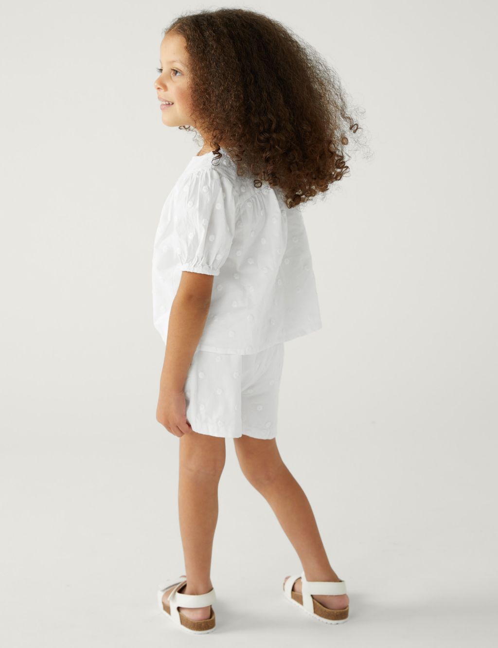 Pure Cotton Broderie Top & Bottom Outfit (2-8 Yrs) image 3