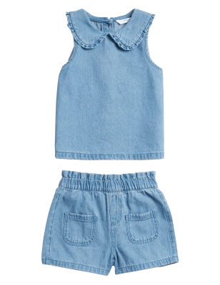 

M&S Collection Conjunto denim de parte de arriba y parte de abajo (2-7 años), Denim