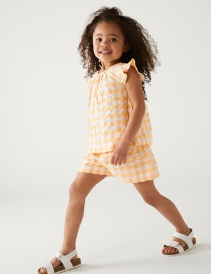 

Girls M&S Collection Pure Cotton Gingham Outfit (2-8 Yrs) - Orange, Orange