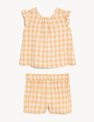 

Girls M&S Collection Pure Cotton Gingham Outfit (2-8 Yrs) - Orange, Orange