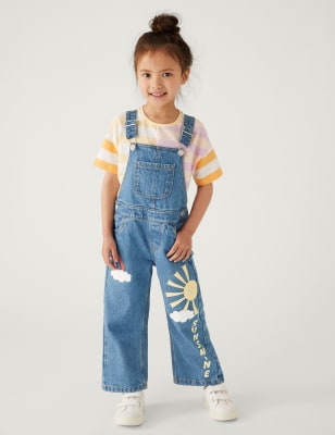 

Girls M&S Collection Denim Sunshine Dungaree, Denim