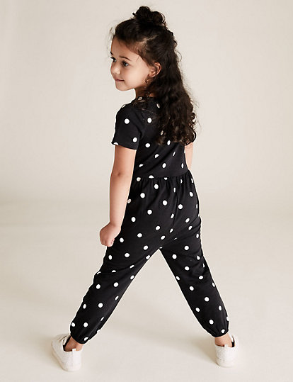Cotton Spotted Jumpsuit (2-7 Yrs)
