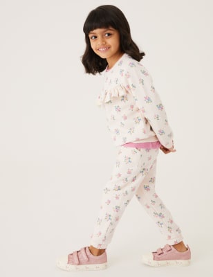 

Girls M&S Collection Cotton Rich Sweatshirt and Jogger Outfit (2-7 Yrs) - Cream, Cream